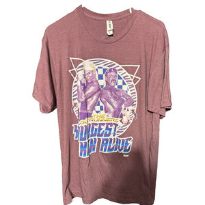 The Outrunners Tag Team AEW Wrestling TShirt Men Sz L Purple